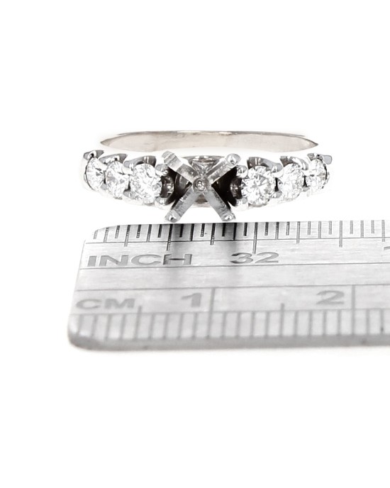 6 Stone Diamond Semi Ring Mounting